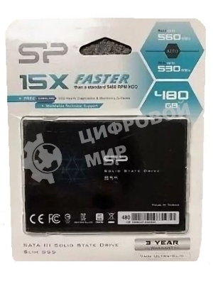 Накопитель SSD Silicon Power Slim S55, 480Gb, SATA, 2.5