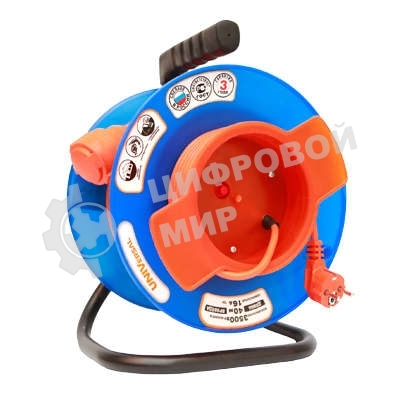 Удлинитель на катушке 1х30 м без заземл. 10А IP44 У10-028 термо ПВС 2х0.75 вын. роз. UNIVersal 9633262