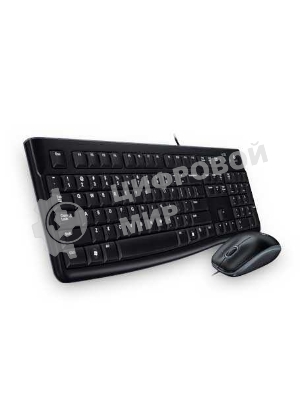 Комплект клавиатура+мышь Logitech MK120 проводной, USB, 1000 DPI, чёрный(заводская гравировка)