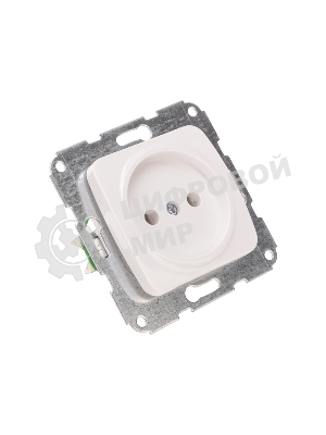 Розетка Kranz 1-ая DEA керамика б/з с/у 10А мех. белый (1/10/120)