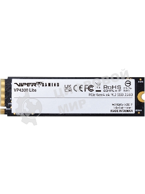 Накопитель SSD Patriot Viper VP4300 Lite, 1Tb, PCIe 4.0 x4, M.2 2280, NVMe, R/W 7400/6400, с радиатором