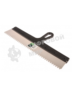 Шпатель из нержавеющей стали Сибртех 450 мм, зуб 6х6 мм, пластмассовая рукоятка