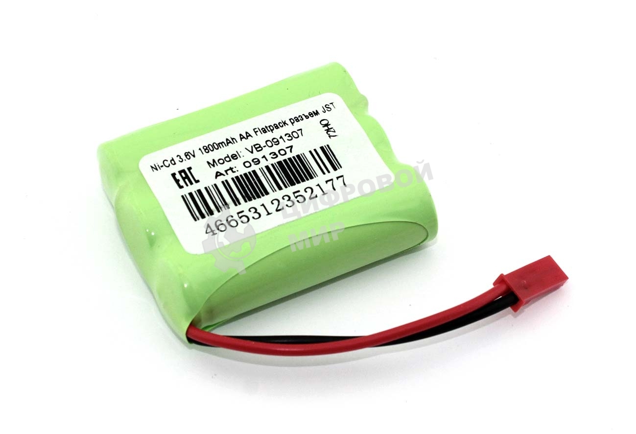 Портативный аккумулятор Ni-Cd 3.6V 1800mAh AA Flatpack разъем JST