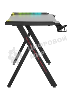 Стол игровой Defender Gamer RGb, подвес круж+гарн., черный, 120