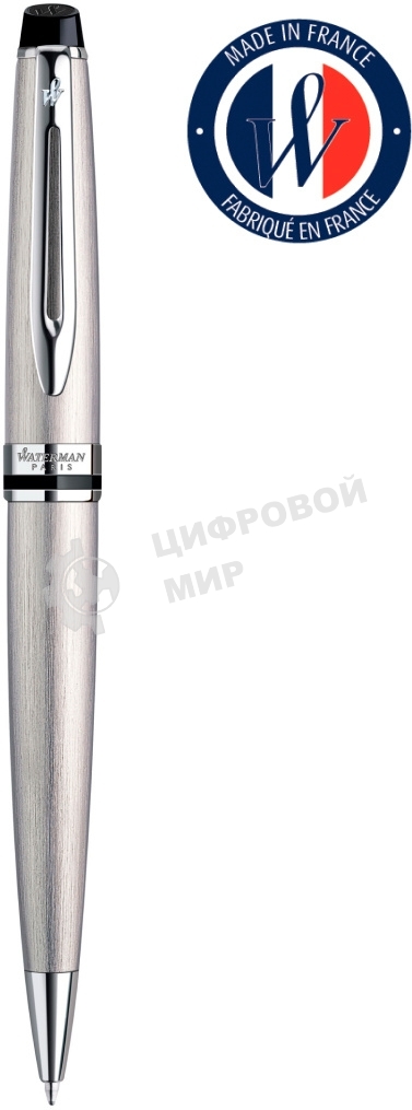 Ручка шариковая Waterman Expert 3 (CWS0952100) Stainless Steel CT M, синие чернила, подарочная коробка, сменный стержень, 1 стержень, круглая, 1 цвет