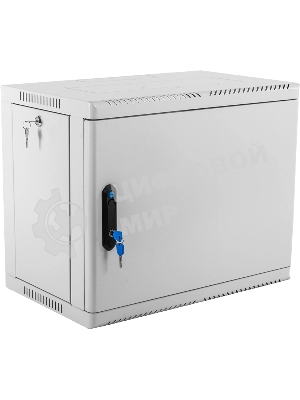 Шкаф коммутационный ЦМО (ШРН-9.350.1) настенный 9U 600x350 мм пер. дв. стал. лист 200 кг серый 300 мм 180 град.