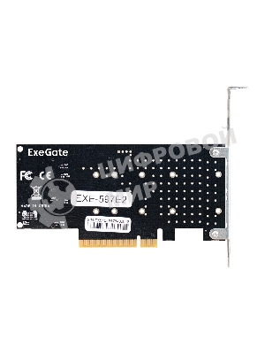 Переходник ExeGate EXE-597E2 (2 x M.2 M key -> PCI-E x8 v3.0, для установки двух SSD M.2 2230/2242/2260/2280/22110 M key NGFF в слот PCI-E, материнская плата должна быть c функции Bifurcation PCI-E)