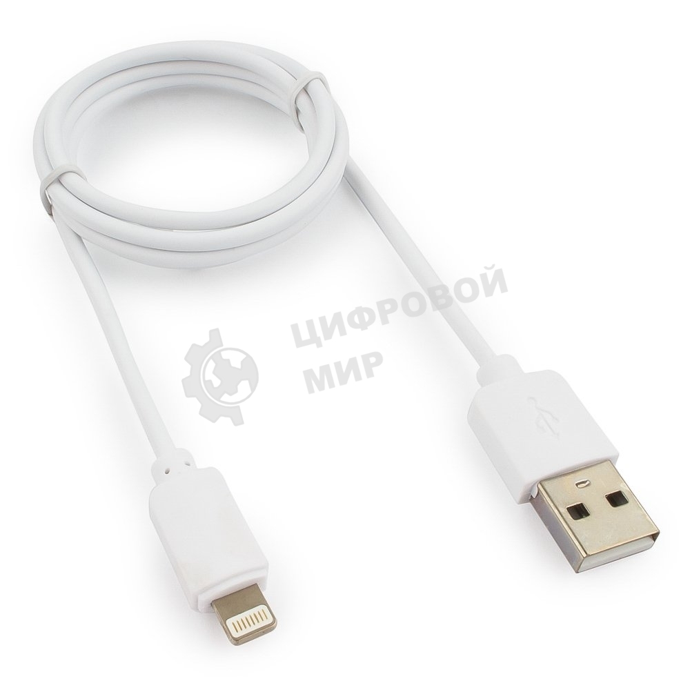 Кабель USB Гарнизон GCC-USB2-AP2-1M-W AM/Lightning, для iPhone5/6/7, IPod, IPad, 1м, белый, пакет