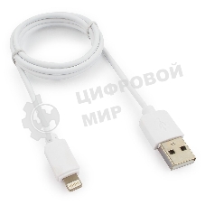 Кабель USB Гарнизон GCC-USB2-AP2-1M-W AM/Lightning, для iPhone5/6/7, IPod, IPad, 1м, белый, пакет