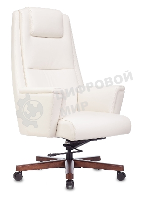Кресло Бюрократ DUKE белый, кожа