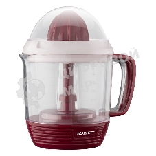 Соковыжималка Scarlett SC-JE50C08 красный/белый, цитрусовая, 25 Вт, 1200 мл, механическое