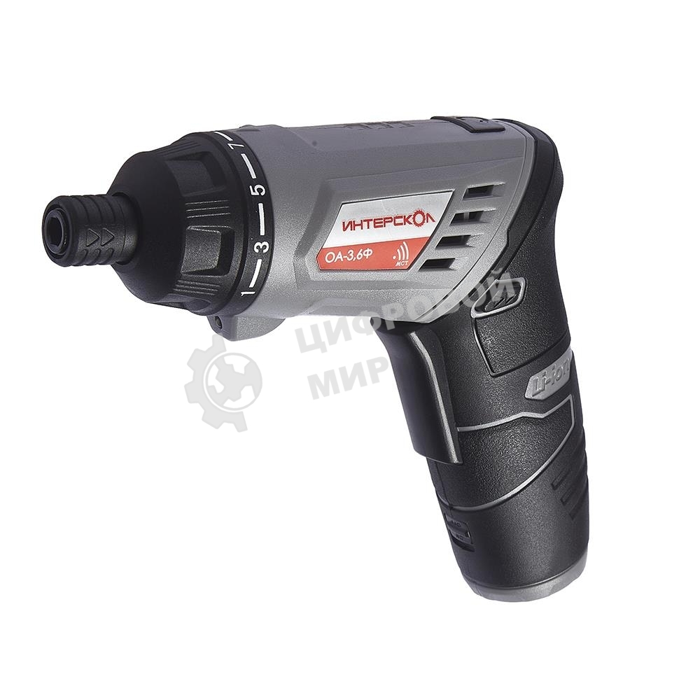 Отвертка ИНТЕРСКОЛ ОА-3,6Ф, 3,6 В, 1,3 Ач, 5 Нм, щеточный