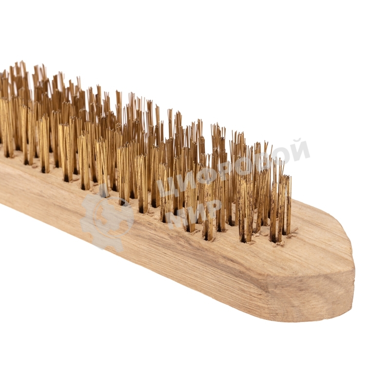 Шестирядная стальная щетка Kranz с деревянной ручкой 280 мм