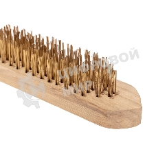 Шестирядная стальная щетка Kranz с деревянной ручкой 280 мм