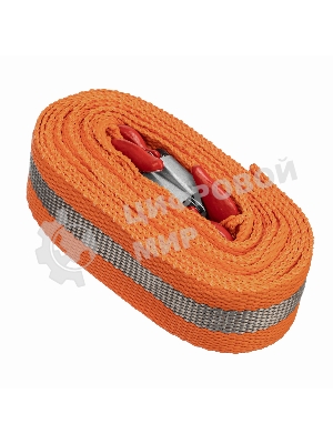 Трос буксировочный Stels 54381 5 тонн, 2 крюка, сумка на молнии