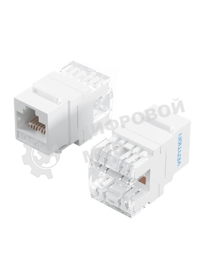 Модуль Vention Keystone Jack Cat.6 неэкранированный 180 градусов белый