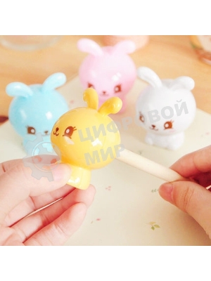 Точилка для карандашей ручная Deli Rabbit E0560, 1 отверстие, пластик, ассорти блистер