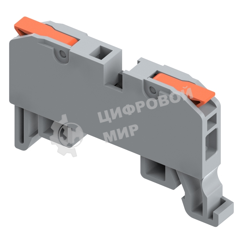 Клемма СМК Rexant 222-221D/222-2411 (аналог 222-4111D) проходная 1-полюсная на DIN-рейку (0,2-2,5 мм²) серый (60 шт./уп.)