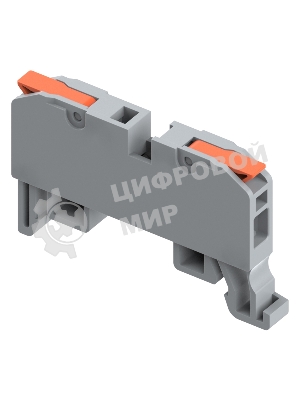 Клемма СМК Rexant 222-221D/222-2411 (аналог 222-4111D) проходная 1-полюсная на DIN-рейку (0,2-2,5 мм²) серый (60 шт./уп.)