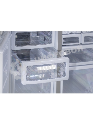 Холодильник Sharp SJGX98PWH белое стекло четырехкамерный 394/211л морозилка снизу, No Frost, Side by Side