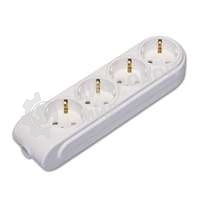 Колодка удлинителя 4-м с заземл. защ. шторки Makel