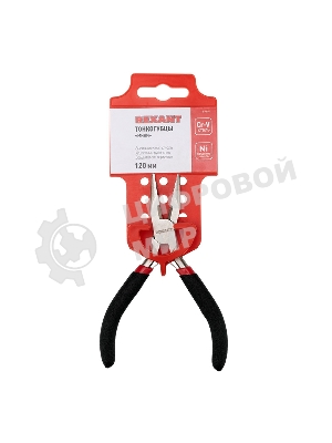 Тонкогубцы Rexant мини 120 мм никелированные, авторазжим, обливные рукоятки