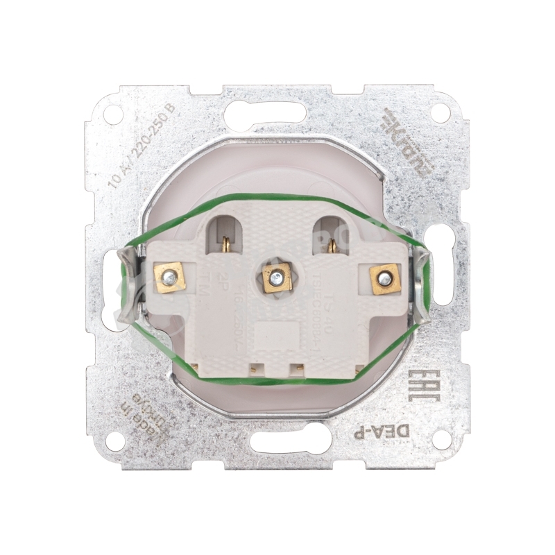 Розетка Kranz 1-ая DEA керамика б/з с/у 10А мех. белый (1/10/120)