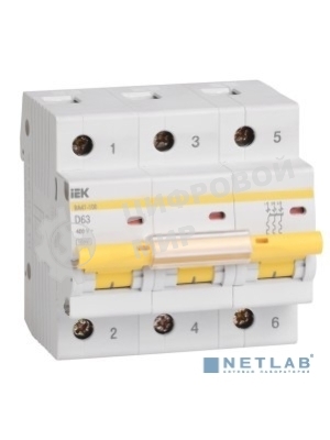 Выключатель автоматический IEK MVA40-3-032-D ВА47-100 3Р 32А 10кА х-ка D IEK