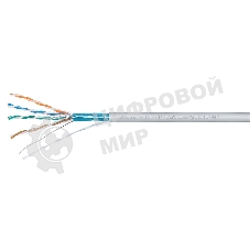Кабель витая пара экранированная Cabeus FTP-4P-Cat.5e-SOLID-LSZH-GY FTP (F/UTP), cat. 5e, 4 пары (24 AWG), одножильный, серый, экран - фольга, LSZH, нг(А)-HF, (305 м)