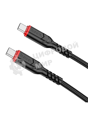 Кабель USB2.0 Hoco Type-C/Type-C, 3А, 60Вт, X59, 1м, черный, коробка