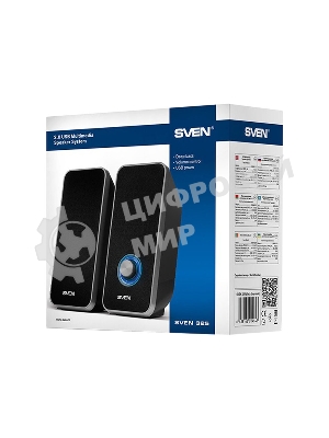 Акустическая система 2.0 SVEN 325, черный, USB, мощность 2x3 Вт(RMS) SVEN 325, черный, USB, акустическая система 2.0, мощность 2x3 Вт(RMS)