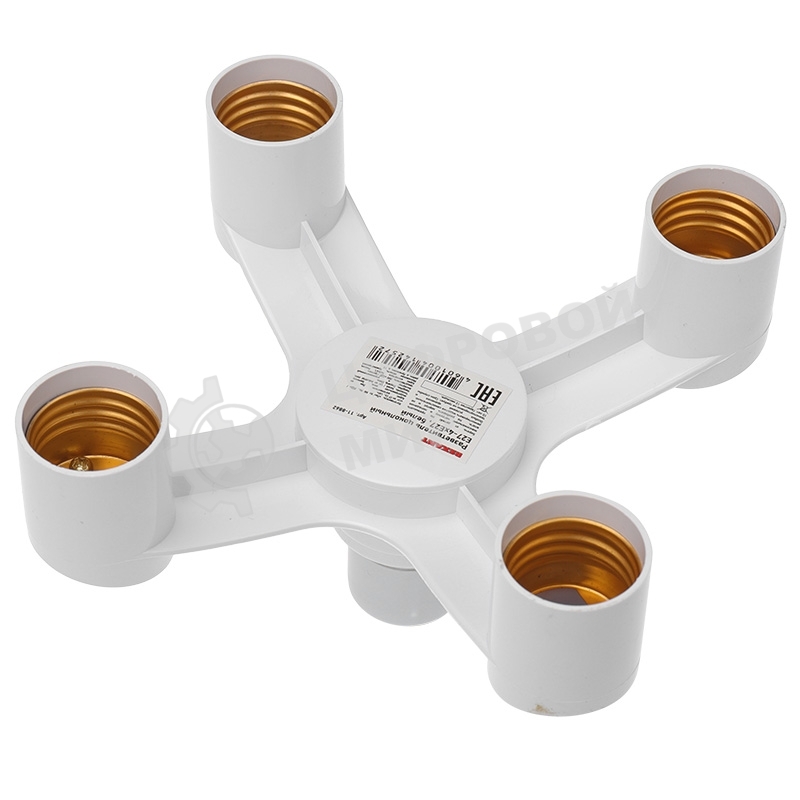 Разветвитель цокольный Rexant Е27-4хЕ27 (поворотный цоколь) белый