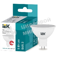 Лампа cветодиодная IEK LLE-MR16-5-230-40-GU5 ECO MR16 софит 5Вт 230В 4000К GU5.3