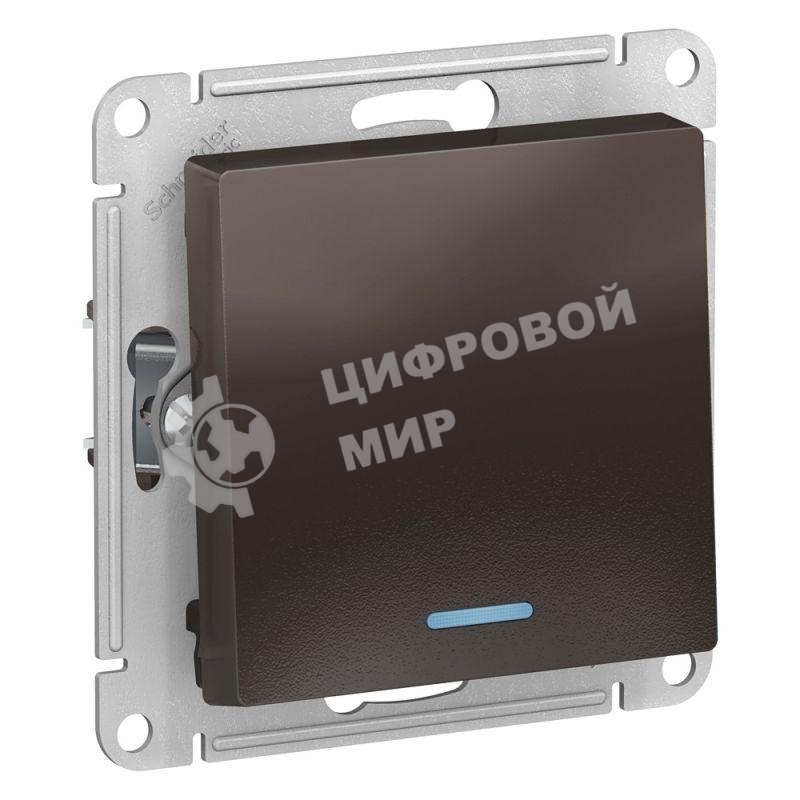 Механизм выключателя 1-кл. AtlasDesign с подсветкой (сх.1а) 10АХ мокко SchE ATN000613