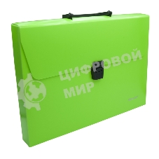 Папка-портфель Silwerhof 322715-01 1 отделение, A4, пластик, зеленый неон