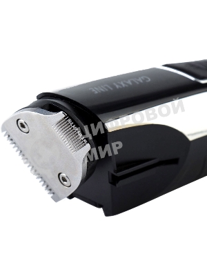 Набор для стрижки Galaxy Line GL 4154,черный с серебристым, аккумуляторный, лезвия из япон. нержав. стали, индикатор работы и заряда, вр. непрер. раб. 45 мин, регулировка длины стрижки (2; 5; 10; 15мм), нож шириной 41 мм, триммер шир. 25 мм, головка вращ. на 360
