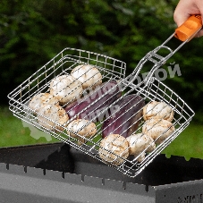 Решетка гриль Camping Palisad 305х235х55 мм объемная хромир.