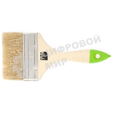 Кисть Сибртех плоская 100 мм, натуральная щетина, деревянная рукоятка