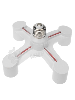 Разветвитель цокольный Rexant Е27-4хЕ27 (поворотный цоколь) белый