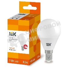 Лампа cветодиодная IEK LLE-G45-7-230-30-E14 ECO G45 шар 7Вт 230В 3000К E14
