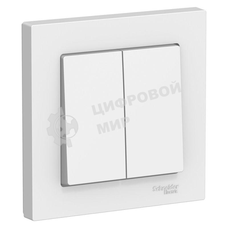Выключатель 2-кл. AtlasDesign (сх.5) 10АХ в сборе белый SchE ATN000152