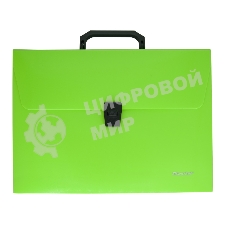 Папка-портфель Silwerhof 322715-01 1 отделение, A4, пластик, зеленый неон