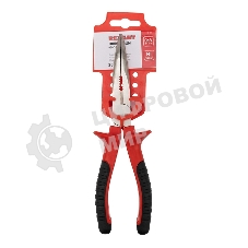 Тонкогубцы изогнутые Rexant 200 мм никелированные, двухкомпонентные рукоятки