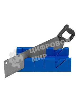 Стусло пластиковое Сибртех синее, 4 угла для запила+пила 450 мм