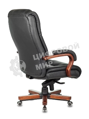 Кресло Бюрократ T-9925WALNUT/BLACK черный, кожа