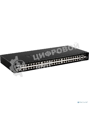 Коммутатор управляемый L3 стекируемый D-Link DGS-1520-52/A1A с 48 портами 10/100/1000Base-T, 2 портами 10Gbase-T и 2 портами 10Gbase-X SFP+ (454783)