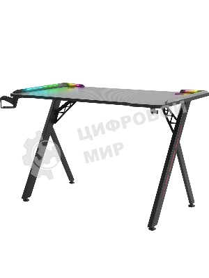 Стол игровой Defender Gamer RGb, подвес круж+гарн., черный, 120
