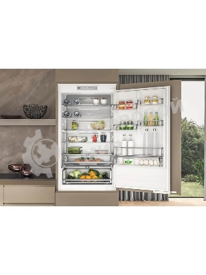 Холодильник встраиваемый Whirlpool WHSP70T241P 70 см, 193.5х54.3х69 см, 295/95 л, инверторный компрессор, автоматическая разморозка, зона свежести влажная, сенсорное управление, технология 6 SMYSL FreshControl, MultiFlow, FreezeControl, перенавешиваемые дверцы, скользящие направляющие, Италия