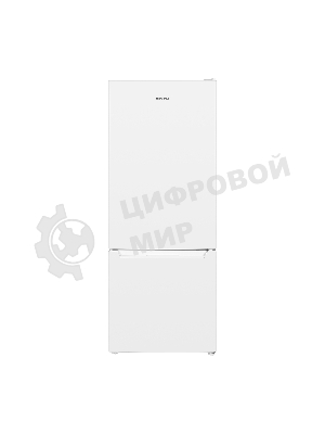 Холодильник Maunfeld MFF144SFW белый глянц. двухкамерный 154/52л морозилка снизу, ручная разморозка