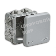 Рувинил 67030 Тусо. Коробка расп. для о/п, 70х70х40 мм, 7вводов, IP55 (св.-серая)